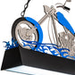 Meyda Lighting Motorcycle 39" 2-Light Multi-Colored Island Pendant Light With Prismatic Clear Acrylic Shade