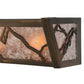 Meyda Lighting Mountain 24" 4-Light Antique Copper Range Vanity Light With Silver Mica Shade Glass