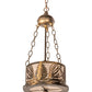 Meyda Lighting Mountain Pine 10" Antique Copper Inverted Pendant Light With Silver Mica Shade Glass