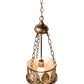 Meyda Lighting Mountain Pine 10" Antique Copper Inverted Pendant Light With Silver Mica Shade Glass