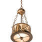 Meyda Lighting Mountain Pine 10" Antique Copper Inverted Pendant Light With Silver Mica Shade Glass
