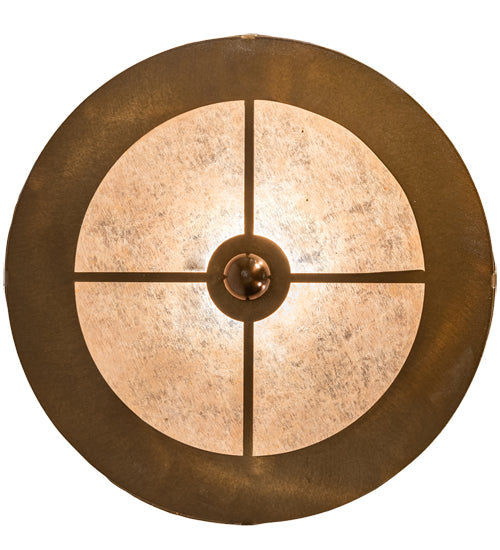 Meyda Lighting Mountain Pine 10" Antique Copper Inverted Pendant Light With Silver Mica Shade Glass