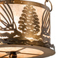 Meyda Lighting Mountain Pine 10" Antique Copper Inverted Pendant Light With Silver Mica Shade Glass
