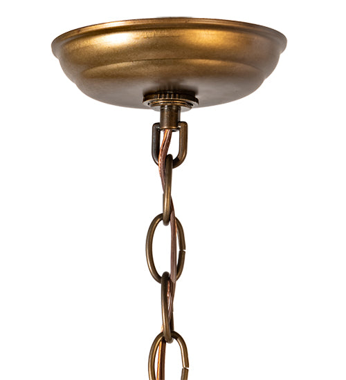 Meyda Lighting Mountain Pine 10" Antique Copper Inverted Pendant Light With Silver Mica Shade Glass