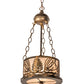 Meyda Lighting Mountain Pine 10" Antique Copper Inverted Pendant Light With Silver Mica Shade Glass