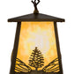 Meyda Lighting Mountain Pine 10" Antique Copper Mini Pendant Light With Beige Art Shade Glass