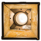 Meyda Lighting Mountain Pine 10" Antique Copper Mini Pendant Light With Beige Art Shade Glass