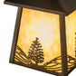 Meyda Lighting Mountain Pine 10" Antique Copper Mini Pendant Light With Beige Art Shade Glass