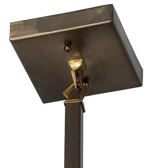 Meyda Lighting Mountain Pine 10" Antique Copper Mini Pendant Light With Beige Art Shade Glass
