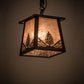 Meyda Lighting Mountain Pine 10" Antique Copper Mini Pendant Light With Silver Mica Shade Glass