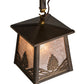 Meyda Lighting Mountain Pine 10" Antique Copper Mini Pendant Light With Silver Mica Shade Glass