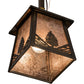 Meyda Lighting Mountain Pine 10" Antique Copper Mini Pendant Light With Silver Mica Shade Glass