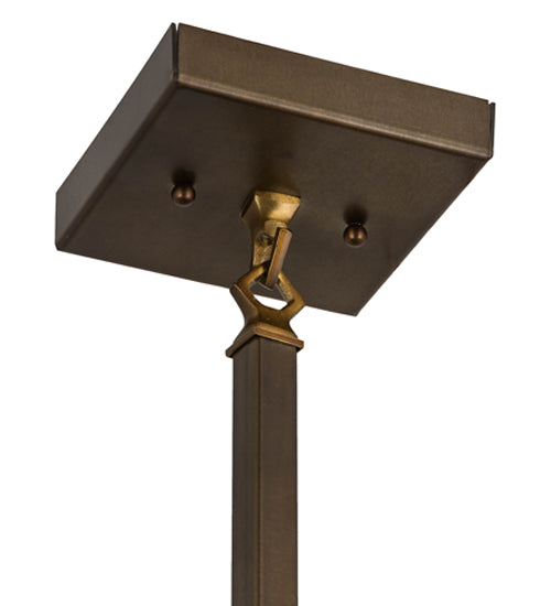 Meyda Lighting Mountain Pine 10" Antique Copper Mini Pendant Light With Silver Mica Shade Glass