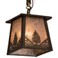 Meyda Lighting Mountain Pine 10" Antique Copper Mini Pendant Light With Silver Mica Shade Glass