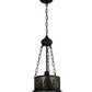 Meyda Lighting Mountain Pine 10" Textured Black Inverted Pendant Light With Silver Mica Shade Glass