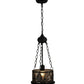 Meyda Lighting Mountain Pine 10" Textured Black Inverted Pendant Light With Silver Mica Shade Glass