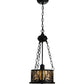 Meyda Lighting Mountain Pine 10" Textured Black Inverted Pendant Light With Silver Mica Shade Glass