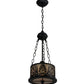 Meyda Lighting Mountain Pine 10" Textured Black Inverted Pendant Light With Silver Mica Shade Glass