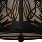Meyda Lighting Mountain Pine 10" Textured Black Inverted Pendant Light With Silver Mica Shade Glass