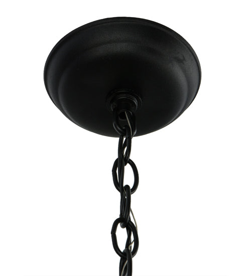 Meyda Lighting Mountain Pine 10" Textured Black Inverted Pendant Light With Silver Mica Shade Glass