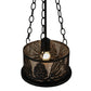 Meyda Lighting Mountain Pine 10" Textured Black Inverted Pendant Light With Silver Mica Shade Glass