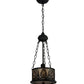 Meyda Lighting Mountain Pine 10" Textured Black Inverted Pendant Light With Silver Mica Shade Glass