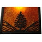 Meyda Lighting Mountain Pine 10" Textured Black Mini Pendant Light With Amber Mica Shade Glass