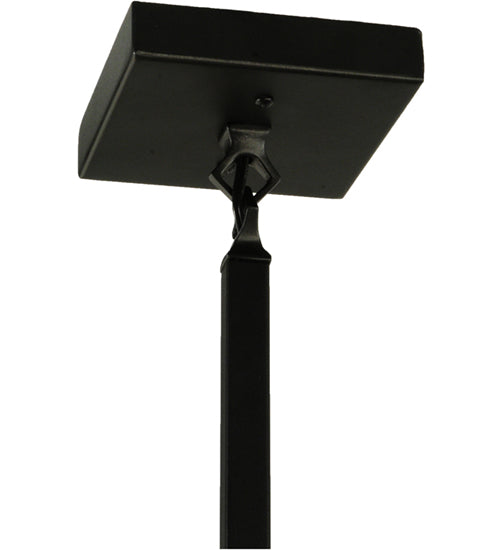 Meyda Lighting Mountain Pine 10" Textured Black Mini Pendant Light With Amber Mica Shade Glass