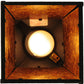 Meyda Lighting Mountain Pine 10" Textured Black Mini Pendant Light With Amber Mica Shade Glass