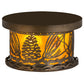 Meyda Lighting Mountain Pine 11" 2-Light Antique Copper Flush Mount Light With Amber Mica Shade Glass