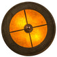 Meyda Lighting Mountain Pine 11" 2-Light Antique Copper Flush Mount Light With Amber Mica Shade Glass