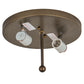Meyda Lighting Mountain Pine 11" 2-Light Antique Copper Flush Mount Light With Amber Mica Shade Glass