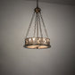 Meyda Lighting Mountain Pine 16" 2-Light Antique Copper Inverted Pendant Light With Silver Shade Glass