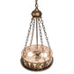 Meyda Lighting Mountain Pine 16" 2-Light Antique Copper Inverted Pendant Light With Silver Shade Glass