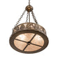Meyda Lighting Mountain Pine 16" 2-Light Antique Copper Inverted Pendant Light With Silver Shade Glass