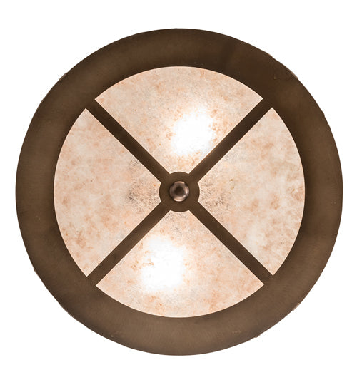 Meyda Lighting Mountain Pine 16" 2-Light Antique Copper Inverted Pendant Light With Silver Shade Glass