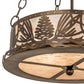 Meyda Lighting Mountain Pine 16" 2-Light Antique Copper Inverted Pendant Light With Silver Shade Glass