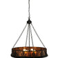Meyda Lighting Mountain Pine 16" 2-Light Black Inverted Pendant Light With Amber Mica Shade Glass
