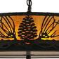 Meyda Lighting Mountain Pine 16" 2-Light Black Inverted Pendant Light With Amber Mica Shade Glass