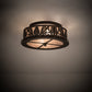 Meyda Lighting Mountain Pine 16" 2-Light Mahogany Bronze Flush Mount Light With Silver Mica Shade Glass