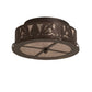 Meyda Lighting Mountain Pine 16" 2-Light Mahogany Bronze Flush Mount Light With Silver Mica Shade Glass