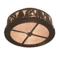 Meyda Lighting Mountain Pine 16" 2-Light Mahogany Bronze Flush Mount Light With Silver Mica Shade Glass