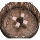 Meyda Lighting Mountain Pine 16" 4-Light Timeless Bronze Inverted Pendant Light With Silver Mica Shade Glass