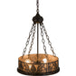 Meyda Lighting Mountain Pine 16" 4-Light Timeless Bronze Inverted Pendant Light With Silver Mica Shade Glass