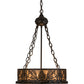 Meyda Lighting Mountain Pine 16" 4-Light Timeless Bronze Inverted Pendant Light With Silver Mica Shade Glass