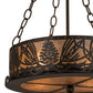 Meyda Lighting Mountain Pine 16" 4-Light Timeless Bronze Inverted Pendant Light With Silver Mica Shade Glass