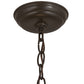 Meyda Lighting Mountain Pine 16" 4-Light Timeless Bronze Inverted Pendant Light With Silver Mica Shade Glass