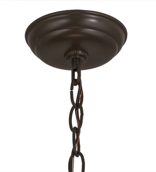 Meyda Lighting Mountain Pine 16" 4-Light Timeless Bronze Inverted Pendant Light With Silver Mica Shade Glass