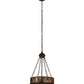 Meyda Lighting Mountain Pine 16" 4-Light Timeless Bronze Inverted Pendant Light With Silver Mica Shade Glass