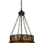 Meyda Lighting Mountain Pine 16" 4-Light Timeless Bronze Inverted Pendant Light With Silver Mica Shade Glass